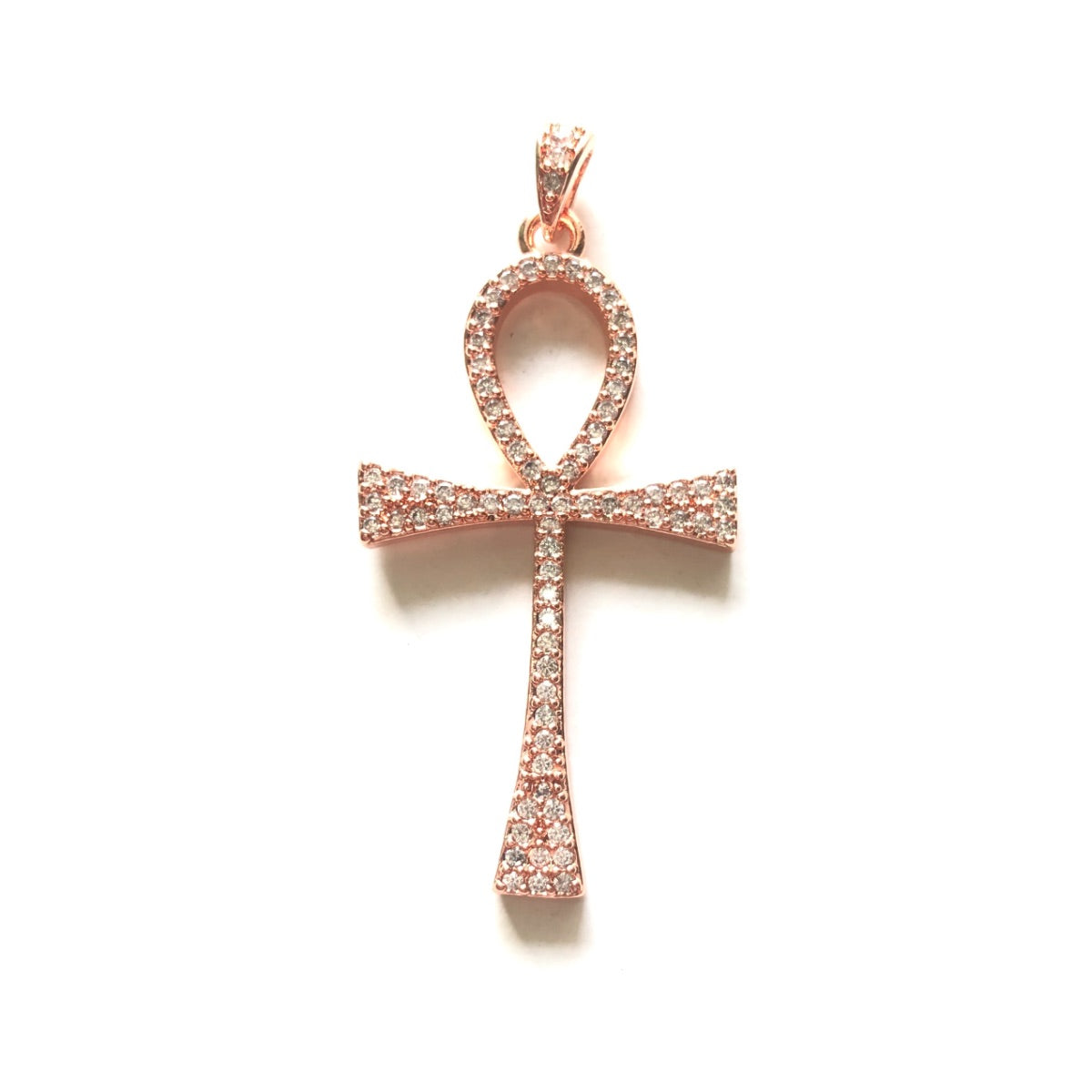 10pcs/lot 47*23mm CZ Paved ANKH Charms Rose Gold CZ Paved Charms ANKH Symbols Charms Beads Beyond