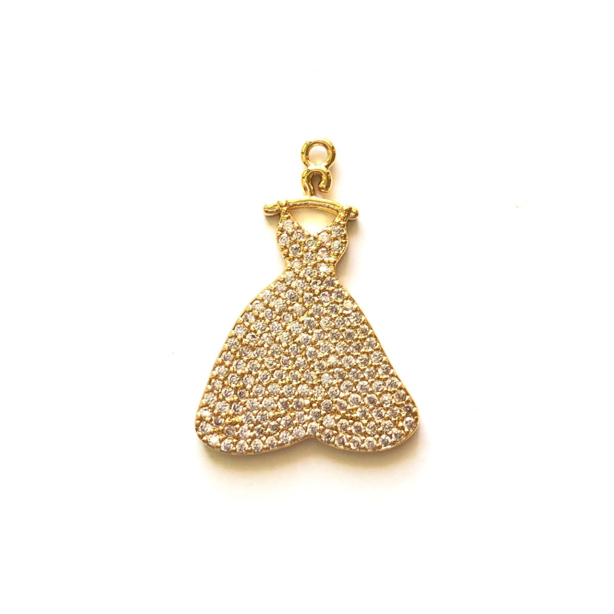 10pcs/lot 31*21mm CZ Paved Dress Charms Gold CZ Paved Charms Fashion Charms Beads Beyond