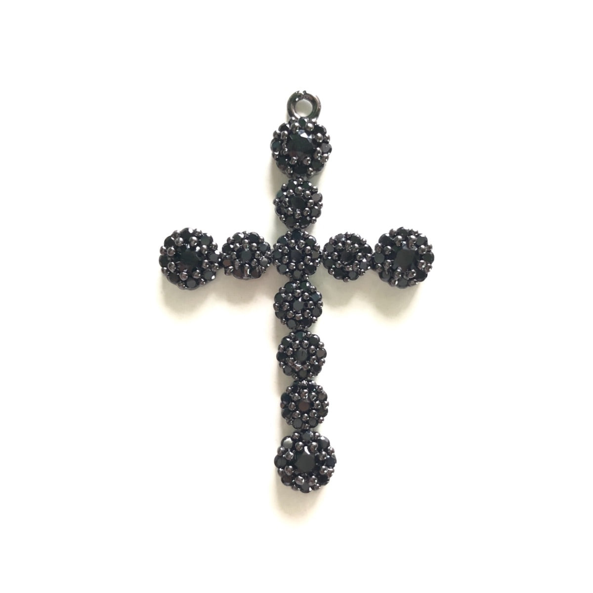 10pcs/lot 40*27mm CZ Paved Cross Charms Black on Black CZ Paved Charms Crosses Large Sizes Charms Beads Beyond