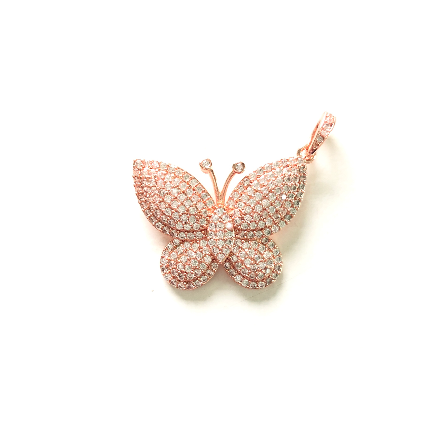 10pcs/lot 29.5*20mm CZ Paved Butterfly Charms Rose Gold CZ Paved Charms Butterflies On Sale Charms Beads Beyond