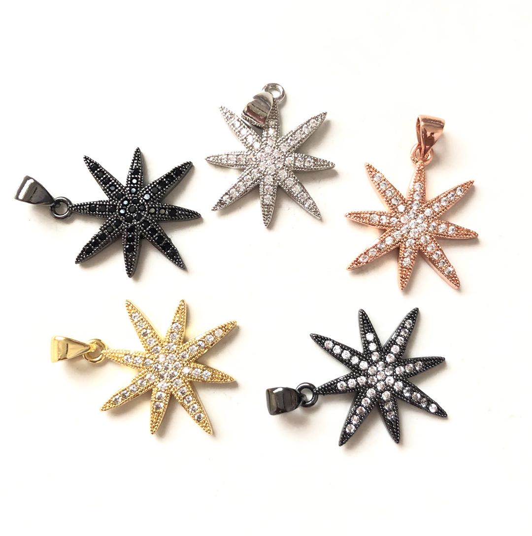 10pcs/lot 18.8mm CZ Paved Star Charms CZ Paved Charms On Sale Sun Moon Stars Charms Beads Beyond