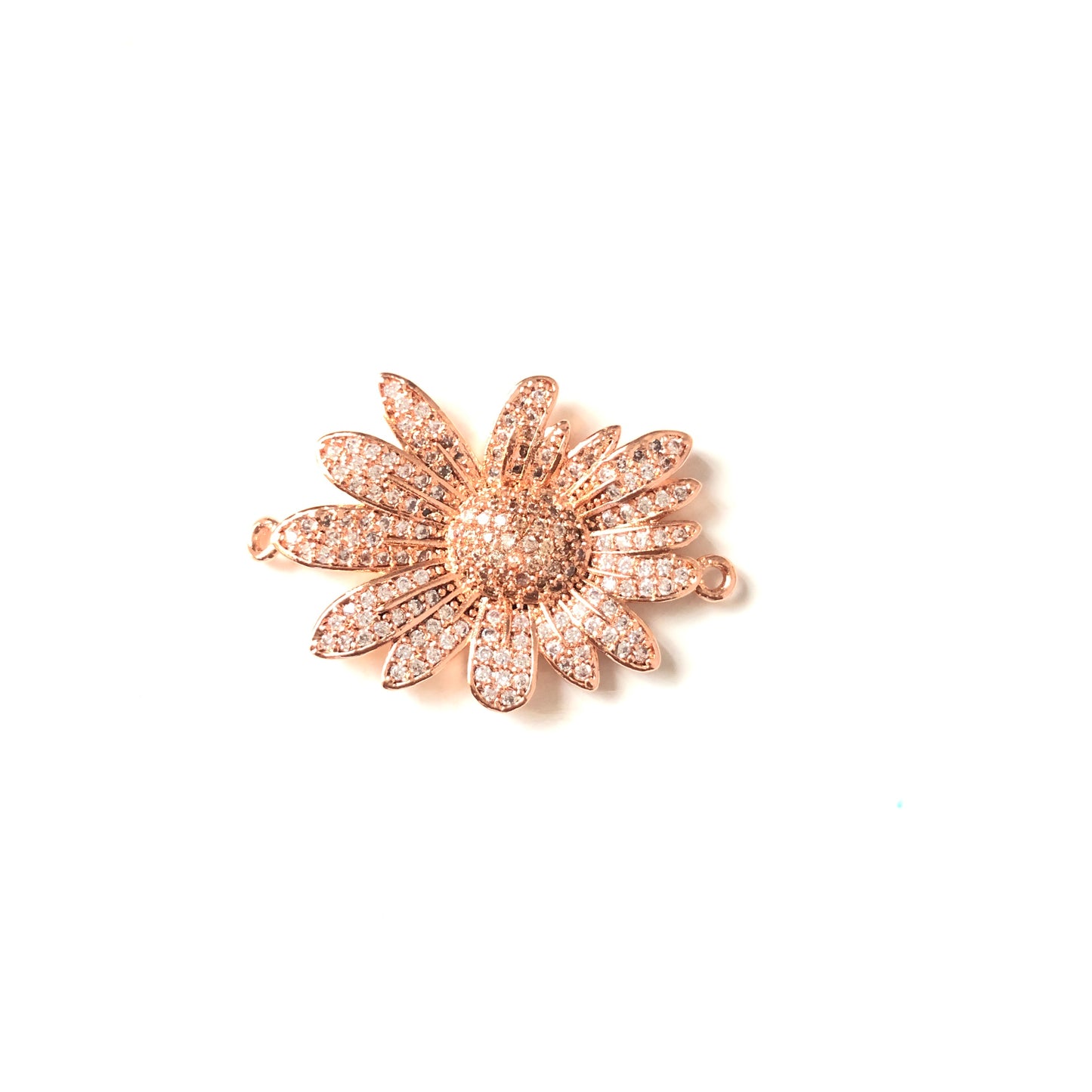 5-10pcs/lot 27.5*21.5mm CZ Paved Flower Connectors Rose Gold CZ Paved Connectors Flower Connectors Charms Beads Beyond