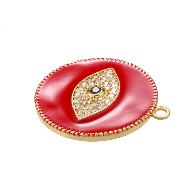 10pcs/lot 27.5*24mm Colorful Enamel CZ Pave Evil Eye Charm Enamel Charms Charms Beads Beyond