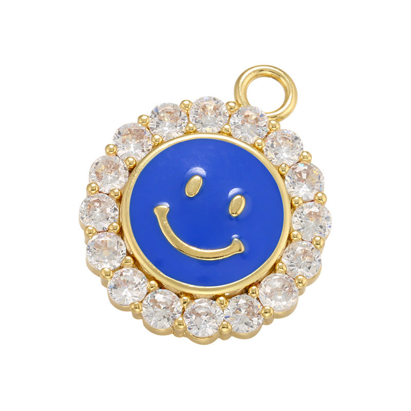 10pcs/lot 23*19mm Gold Plated Colorful Enamel Smile Sun Flower Charm Blue Enamel Charms Charms Beads Beyond