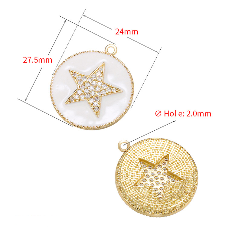 10pcs/lot 27.5*24mm Colorful Enamel CZ Pave Star Charm for Jewelry Making Enamel Charms Charms Beads Beyond
