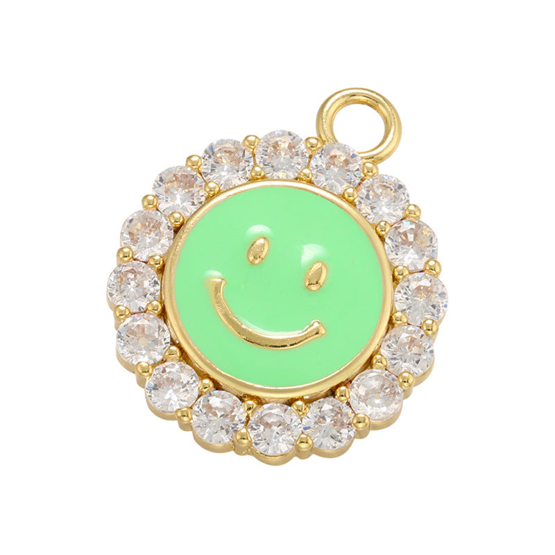 10pcs/lot 23*19mm Gold Plated Colorful Enamel Smile Sun Flower Charm Green Enamel Charms Charms Beads Beyond