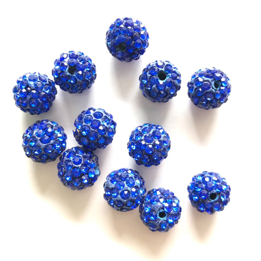 50-100pcs/lot 10mm Blue Rhinestone Clay Disco Ball Beads Clay Beads Charms Beads Beyond