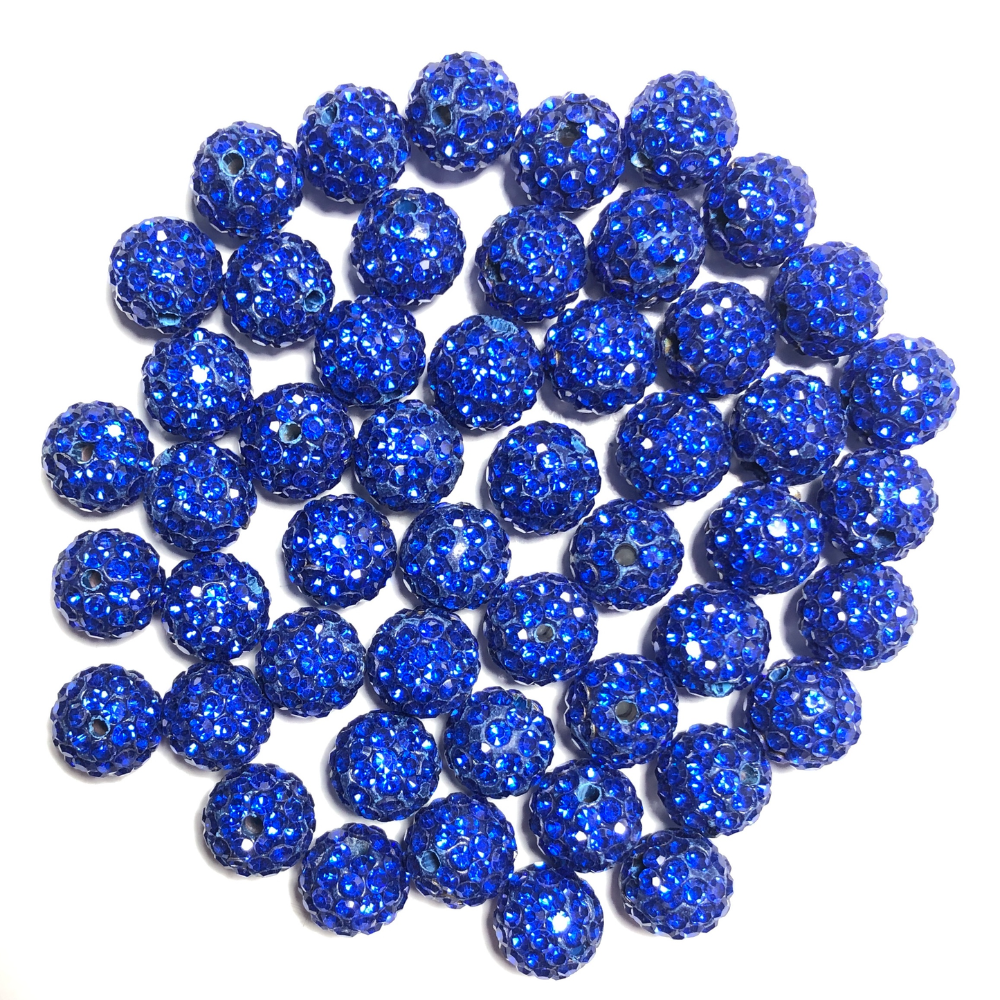 50-100pcs/lot 10mm Blue Rhinestone Clay Disco Ball Beads Clay Beads Charms Beads Beyond