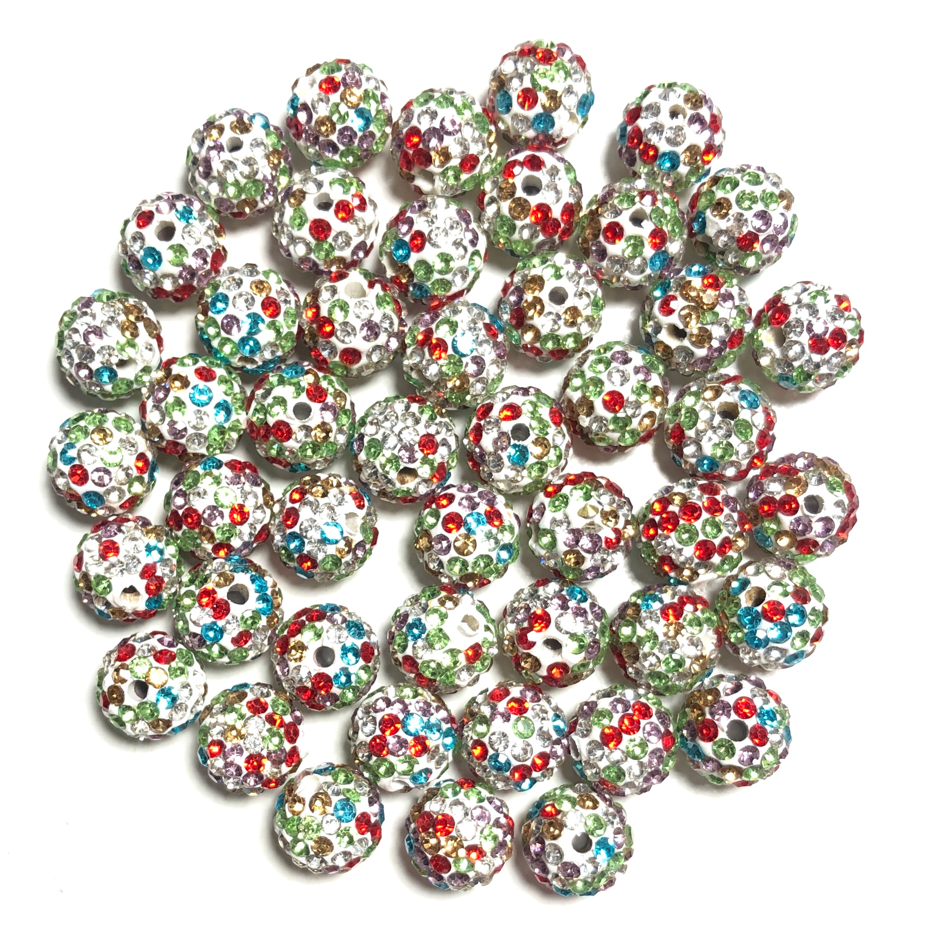 50-100pcs/lot 10mm Multicolor Rhinestone Clay Disco Ball Beads Clay Beads Charms Beads Beyond