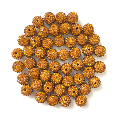 50-100pcs/lot 10mm Gold Rhinestone Clay Disco Ball Beads Clay Beads Charms Beads Beyond