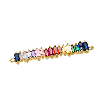 5pcs/lot Multicolor CZ Paved Chain Connectors Style 4 CZ Paved Connectors Chain Charms Beads Beyond