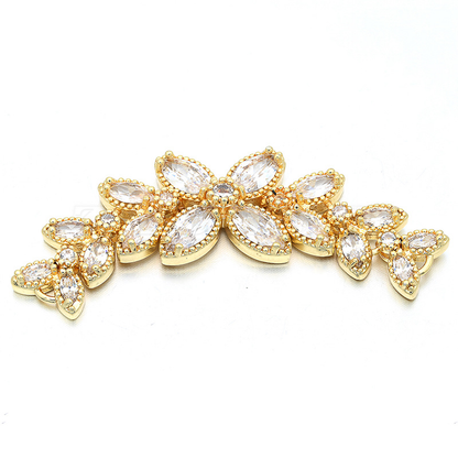 10pcs/lot 50*15mm CZ Paved Flower Connectors CZ Paved Connectors Flower Connectors Charms Beads Beyond