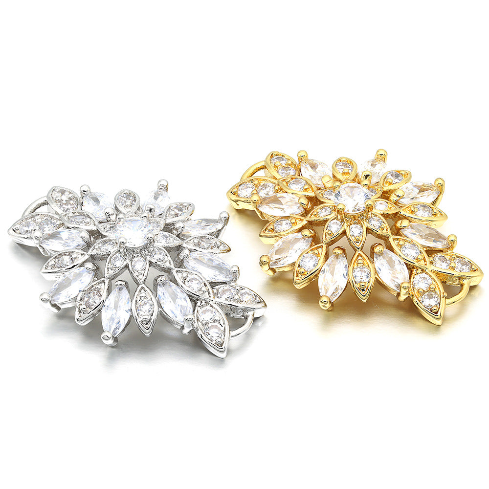 10pcs/lot 29*21mm CZ Paved Flower Connectors CZ Paved Connectors Flower Connectors Charms Beads Beyond