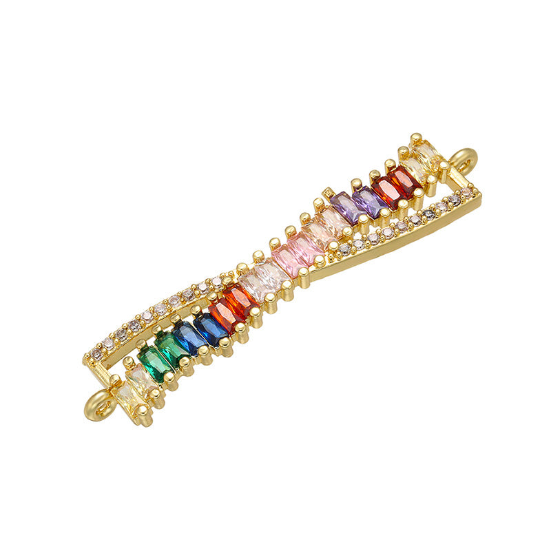 5pcs/lot Multicolor CZ Paved Chain Connectors Style 1 CZ Paved Connectors Chain Charms Beads Beyond