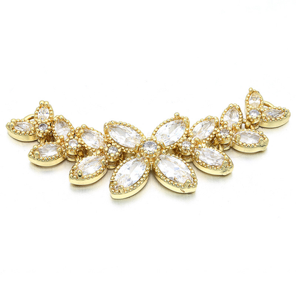 10pcs/lot 50*15mm CZ Paved Flower Connectors CZ Paved Connectors Flower Connectors Charms Beads Beyond