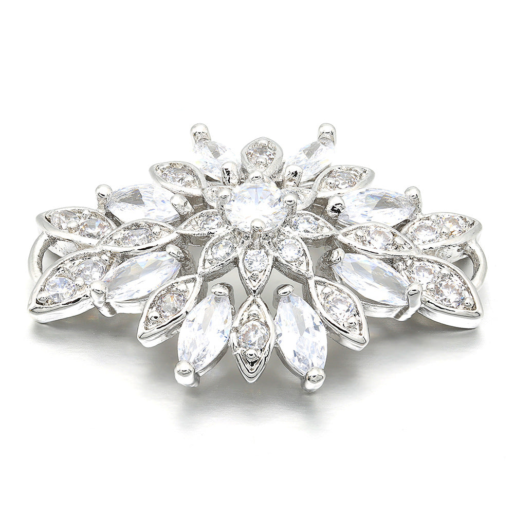 10pcs/lot 29*21mm CZ Paved Flower Connectors Silver CZ Paved Connectors Flower Connectors Charms Beads Beyond