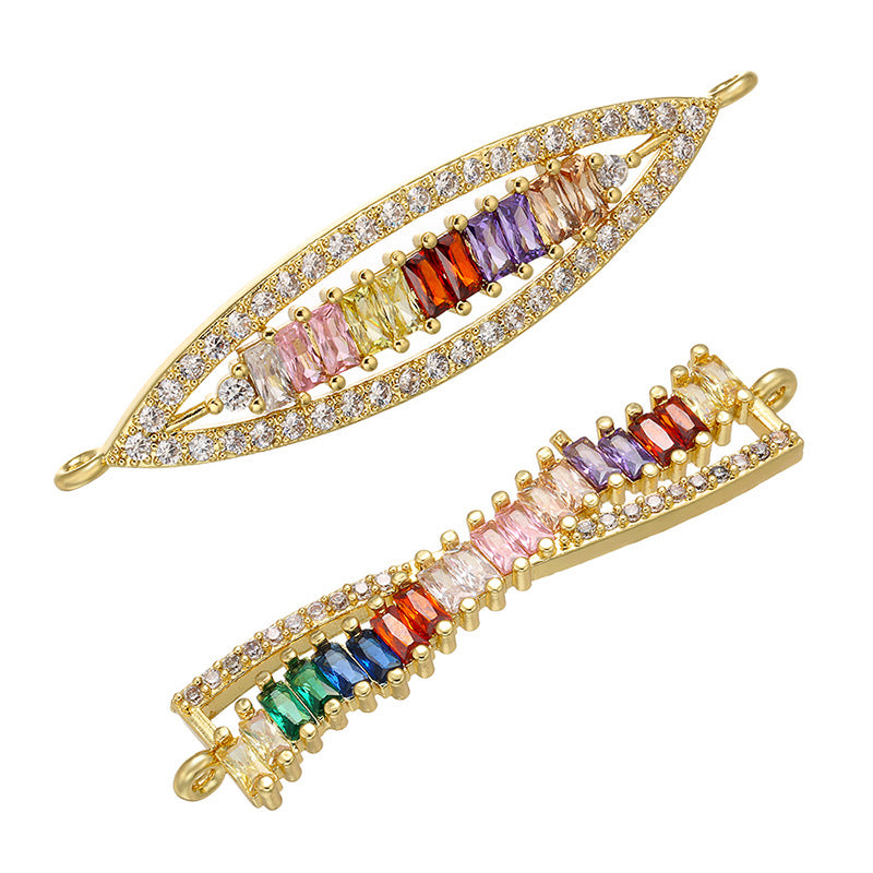 5pcs/lot Multicolor CZ Paved Chain Connectors Mix Styles CZ Paved Connectors Chain Charms Beads Beyond
