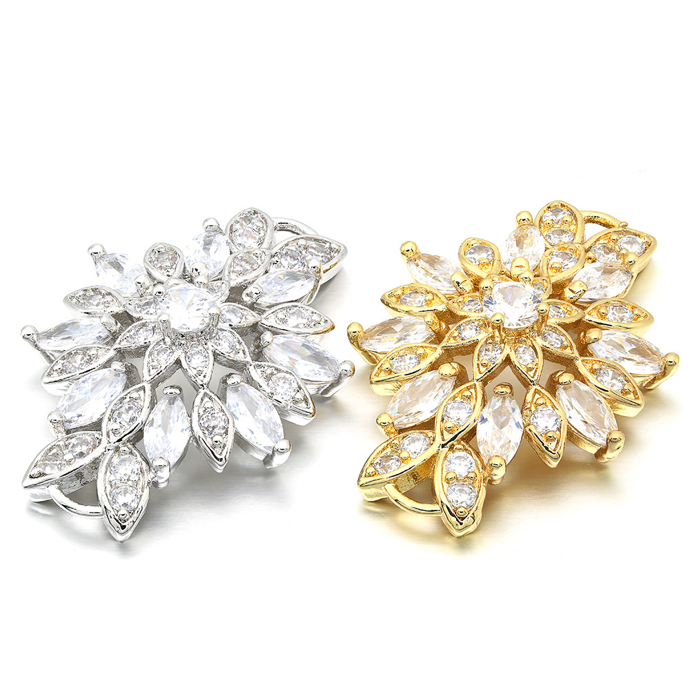 10pcs/lot 29*21mm CZ Paved Flower Connectors CZ Paved Connectors Flower Connectors Charms Beads Beyond