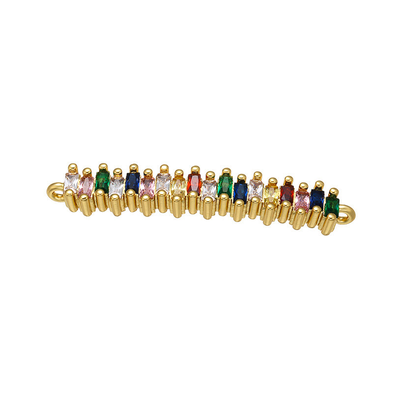 5pcs/lot Multicolor CZ Paved Chain Connectors Style 3 CZ Paved Connectors Chain Charms Beads Beyond