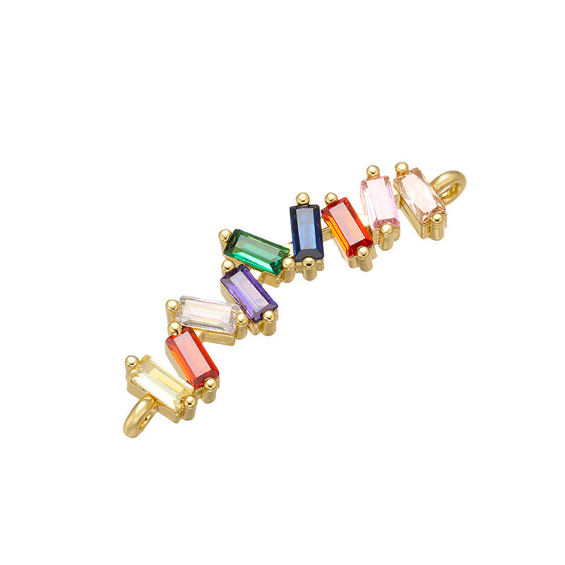 5pcs/lot Multicolor CZ Paved Chain Connectors Style 4 CZ Paved Connectors Chain Charms Beads Beyond