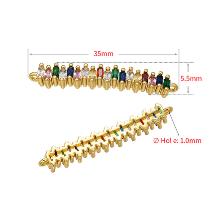 5pcs/lot Multicolor CZ Paved Chain Connectors CZ Paved Connectors Chain Charms Beads Beyond