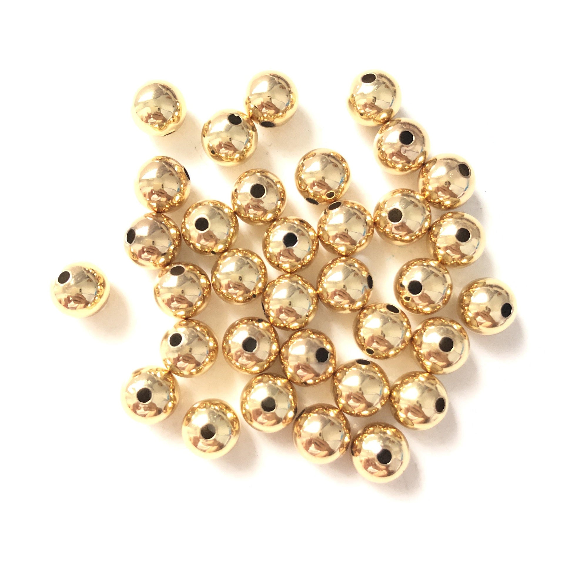 100pcs/lot 4/5/6/8mm Gold Plated Copper Beads Accessories Charms Beads Beyond