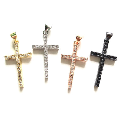 10pcs/lot 36*17mm CZ Paved Cross Charms CZ Paved Charms Crosses Charms Beads Beyond