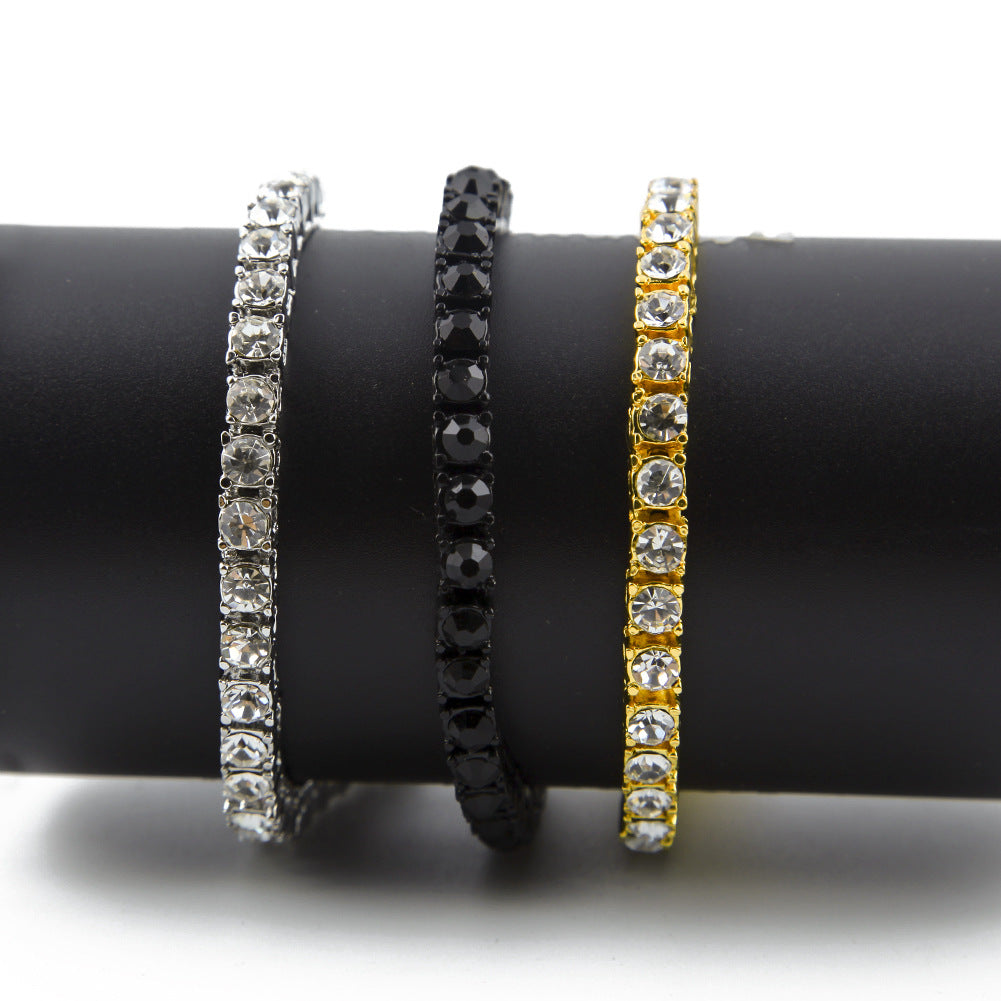 5pcs/lot 5mm Rhinestone Pave 7/8/9 Inch Alloy Tennis Bracelets Cuban Chains Charms Beads Beyond