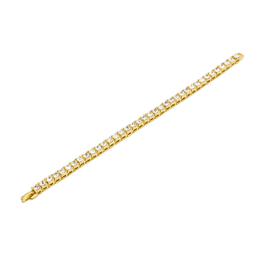 5pcs/lot 5mm Rhinestone Pave 7/8/9 Inch Alloy Tennis Bracelets Cuban Chains Charms Beads Beyond