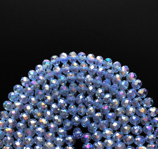 2 Strands/lot 10mm Clear Blue AB Faceted Glass Beads Clear Blue AB Glass Beads Faceted Glass Beads Charms Beads Beyond