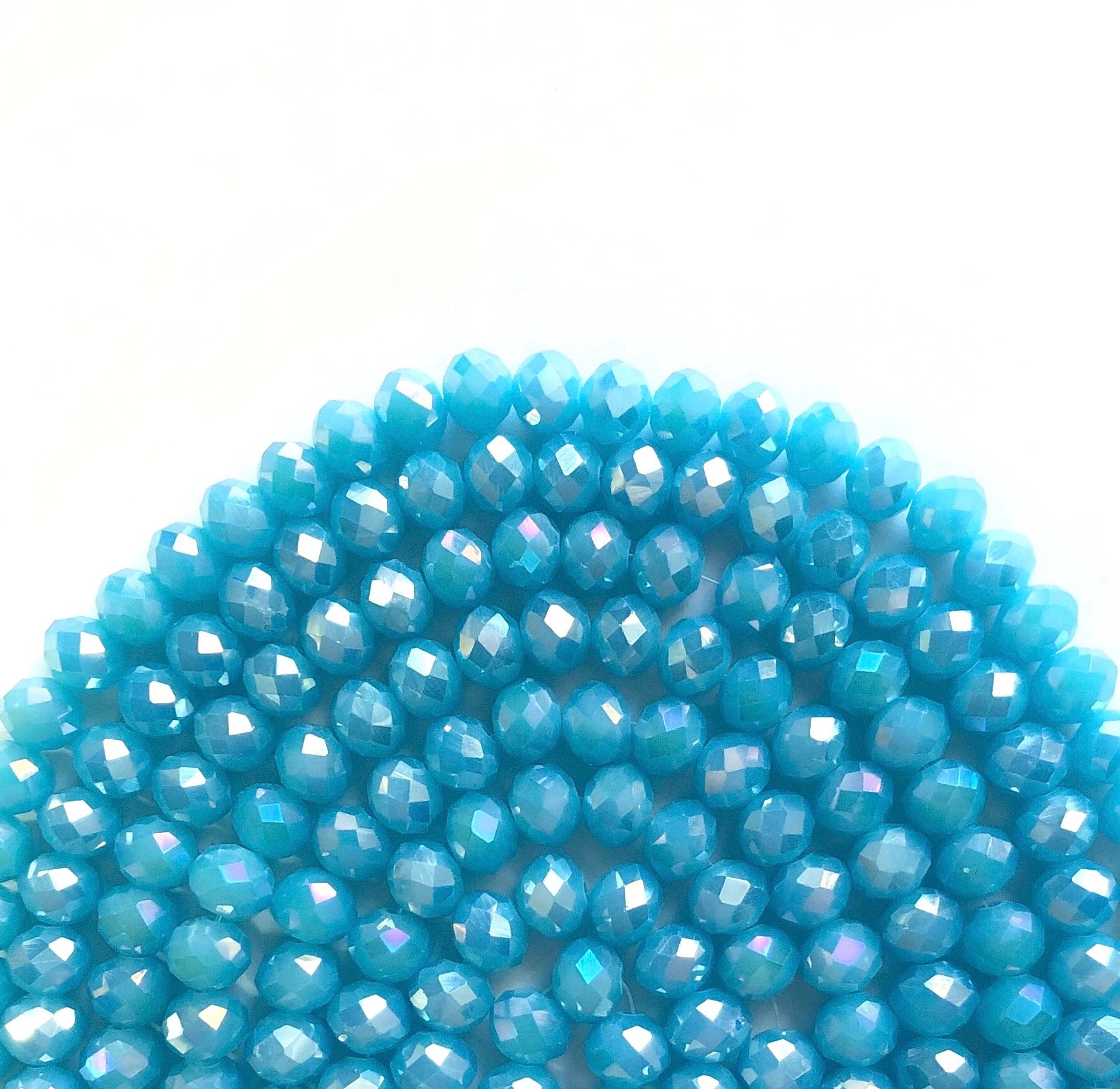 2 Strands/lot 10mm Turquoise AB Faceted Glass Beads Turquoise AB Glass Beads Faceted Glass Beads Charms Beads Beyond