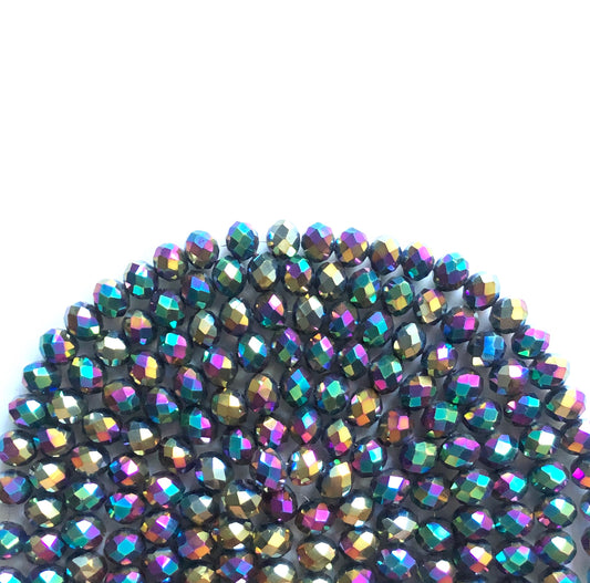 2 Strands/lot 10mm Electroplated Multicolor Faceted Glass Beads Electroplated Multicolor Glass Beads Faceted Glass Beads Charms Beads Beyond