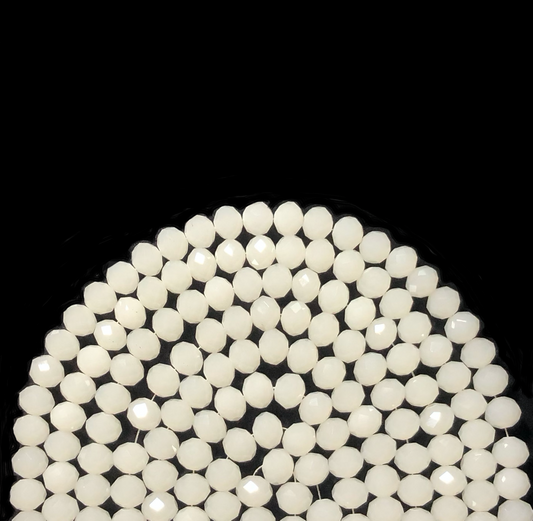 2 Strands/lot 10mm White Faceted Glass Beads White Glass Beads Faceted Glass Beads Charms Beads Beyond