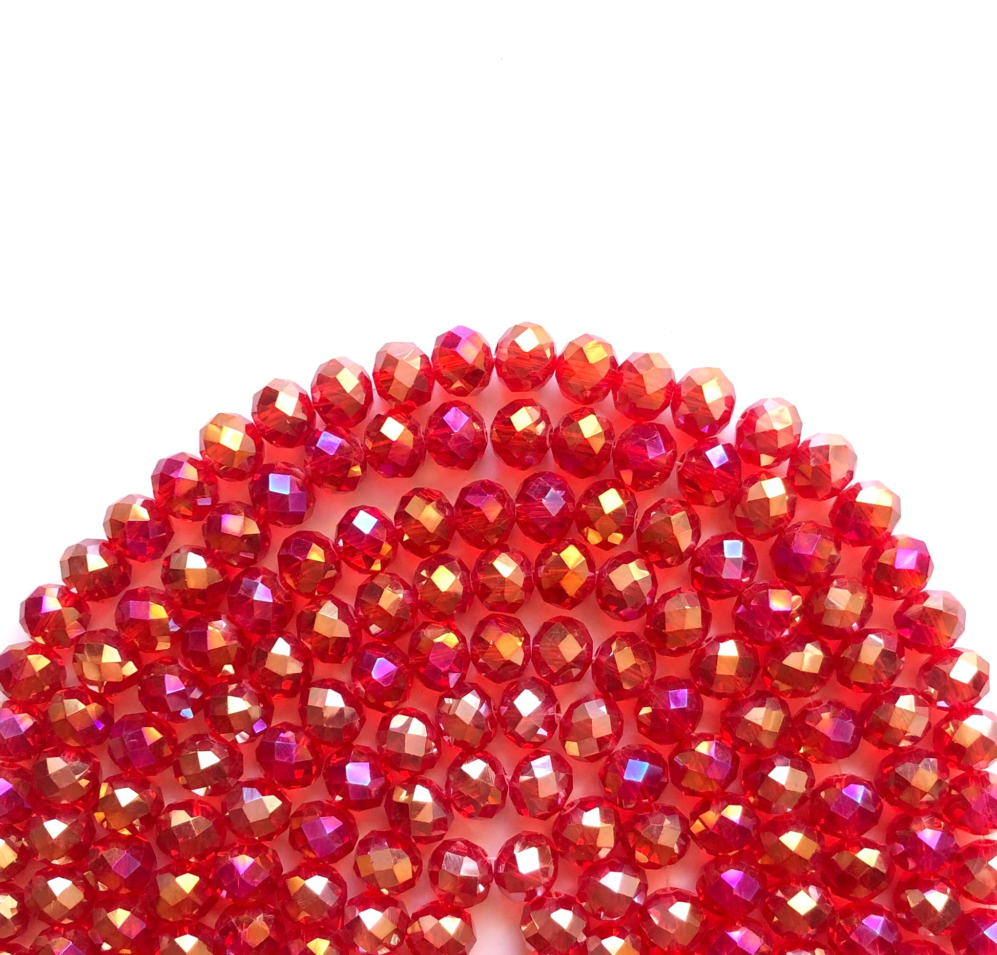 2 Strands/lot 10mm Red AB Faceted Glass Beads Red AB Glass Beads Faceted Glass Beads Charms Beads Beyond
