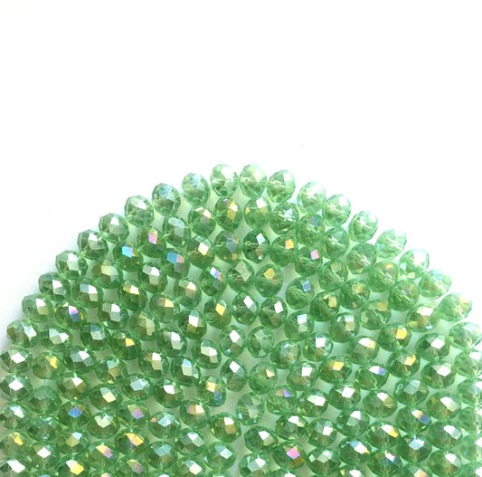 2 Strands/lot 10mm Clear Green AB Faceted Glass Beads Clear Green AB Glass Beads Faceted Glass Beads Charms Beads Beyond