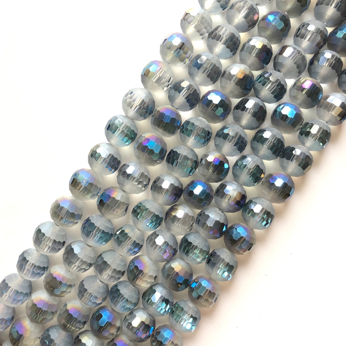 2 Strands/lot 10mm Half Matte Green AB 96 Faceted Glass Beads Glass Beads Faceted Glass Beads Charms Beads Beyond