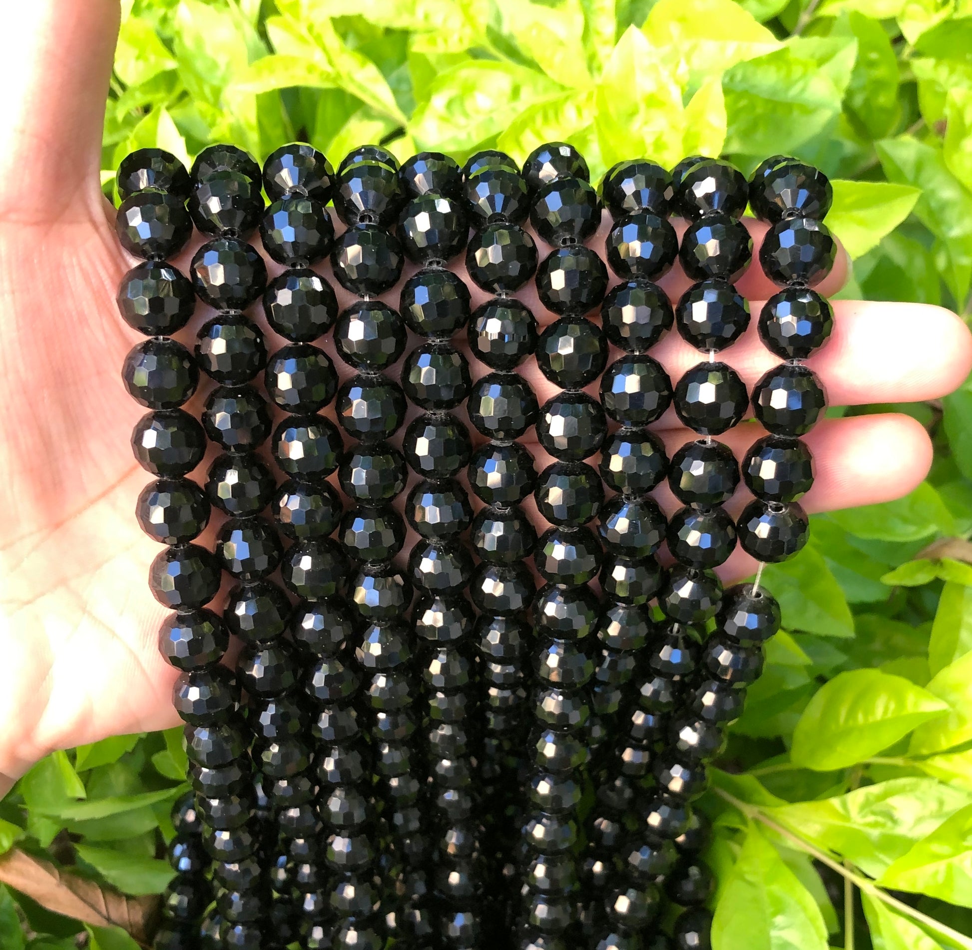 2 Strands/lot 8mm/10mm Black 96 Faceted Glass Beads Glass Beads Faceted Glass Beads Charms Beads Beyond