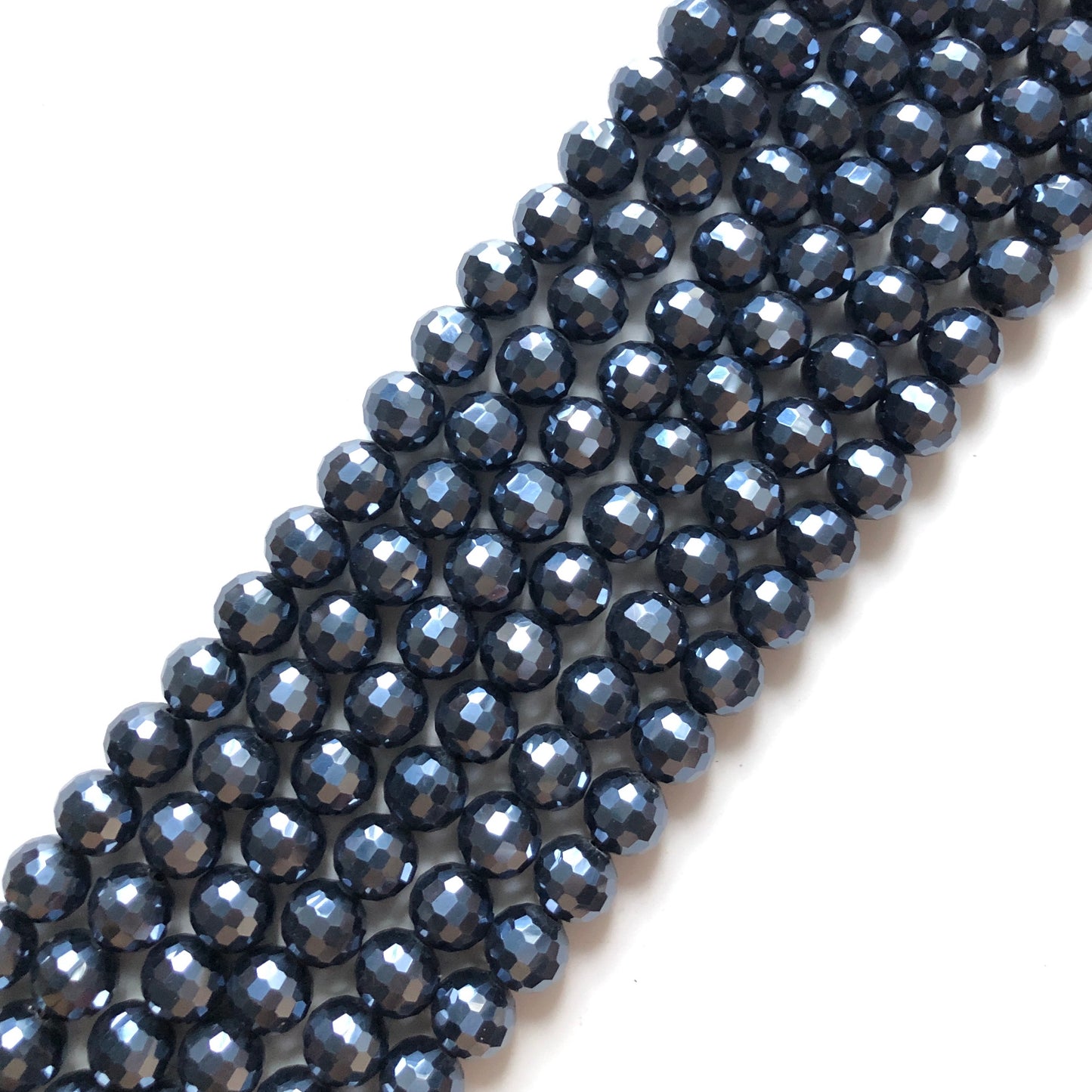 2 Strands/lot 10mm Gunmetal 96 Faceted Glass Beads Glass Beads Faceted Glass Beads Charms Beads Beyond