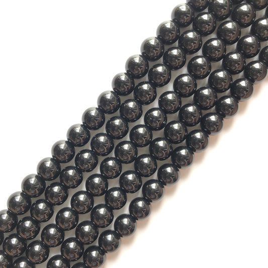 2 Strands/lot 10mm Black Glass Round Beads Glass Beads Round Glass Beads Charms Beads Beyond