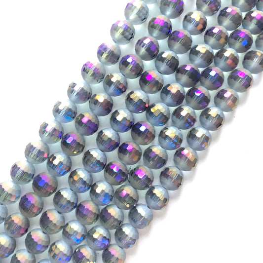 2 Strands/lot 10mm Half Matte Purple AB 96 Faceted Glass Beads Glass Beads Faceted Glass Beads Charms Beads Beyond