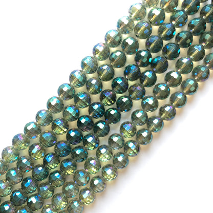 2 Strands/lot 10mm Green AB 96 Faceted Glass Beads Glass Beads Faceted Glass Beads Charms Beads Beyond