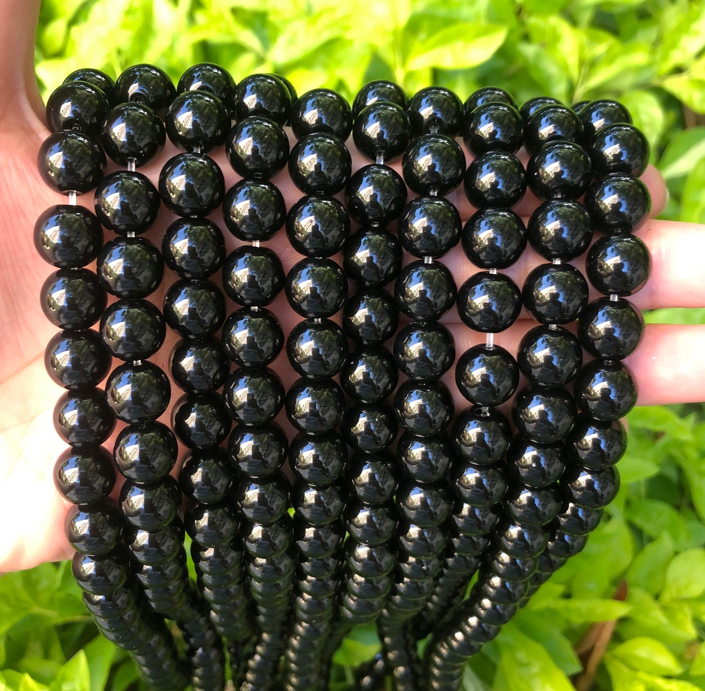 2 Strands/lot 10mm Black Glass Round Beads Glass Beads Round Glass Beads Charms Beads Beyond