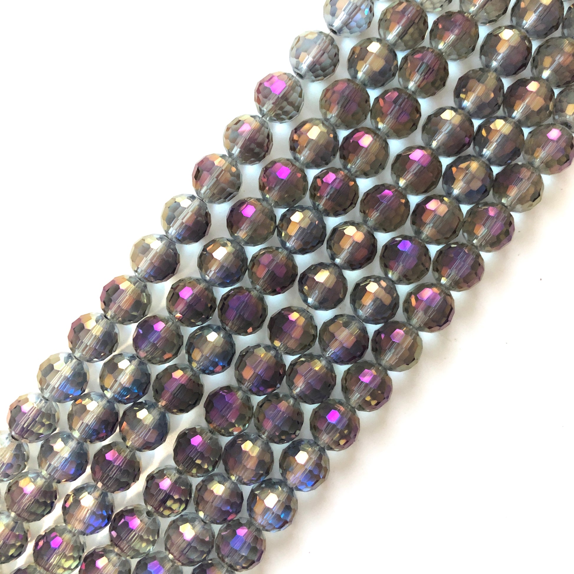 2 Strands/lot 10mm Purple AB 96 Faceted Glass Beads Glass Beads Faceted Glass Beads Charms Beads Beyond