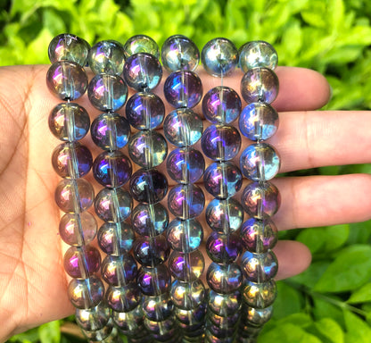 2 Strands/lot 10mm Purple AB Glass Round Beads Glass Beads Round Glass Beads Charms Beads Beyond