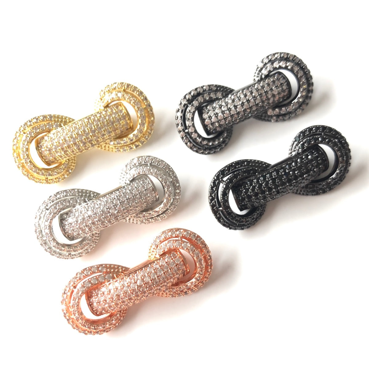 5-10pcs/lot 31*14.5*8mm CZ Paved Tube Bar Spacers CZ Paved Spacers New Spacers Arrivals Tube Bar Centerpieces Charms Beads Beyond