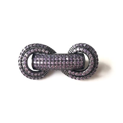 5pcs/lot 31*14.5*8mm Purple CZ Paved Tube Bar Spacers Black CZ Paved Spacers Colorful Zirconia New Spacers Arrivals Tube Bar Centerpieces Charms Beads Beyond