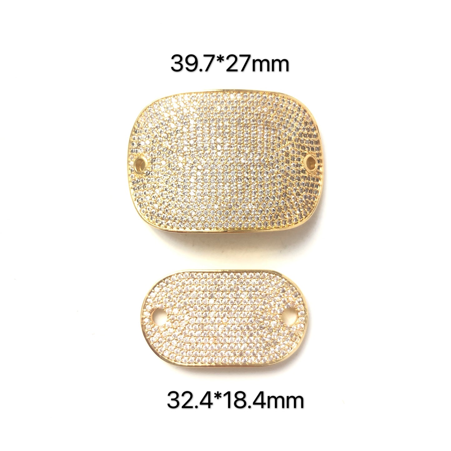 5pcs/lot 39.7*27mm CZ Paved Big Curve Oval Connectors CZ Paved Connectors Charms Beads Beyond