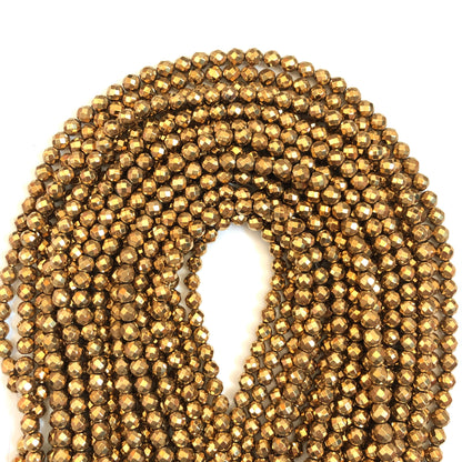 2 Strands/lot 6, 8,10mm Gold Hematite Round Faceted Beads Stone Beads 6mm Stone Beads 8mm Stone Beads Hematite Beads Charms Beads Beyond