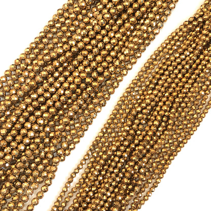 2 Strands/lot 6, 8,10mm Gold Hematite Round Faceted Beads Stone Beads 6mm Stone Beads 8mm Stone Beads Hematite Beads Charms Beads Beyond