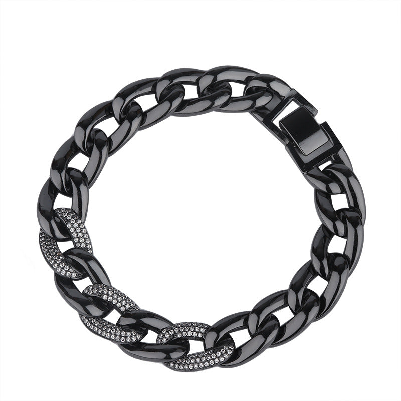 3pcs/lot CZ Pave Chain Link Bracelet 3 Black Women Bracelets Charms Beads Beyond